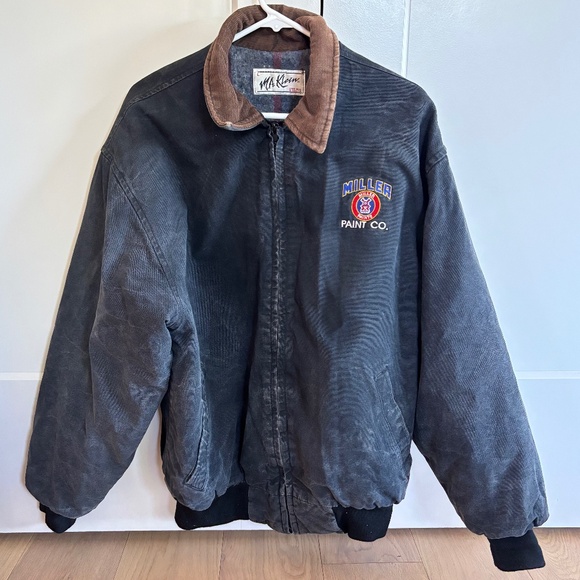 M.A Klein Other - M.A. Klein Blanket Lined Jacket Men's Large Gray Canvas Millers Paint Logo